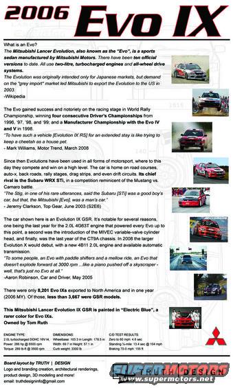 2006 Mitsubishi Lancer Evolution IX GSR document with photos