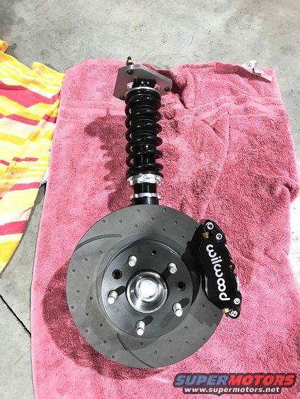 Wilwood brake caliper and rotor assembly on a pink towel