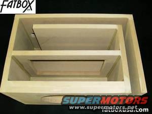 Wooden subwoofer box with Supermotors logo