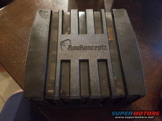 Black KnuKonceptz audio component with ribbed top
