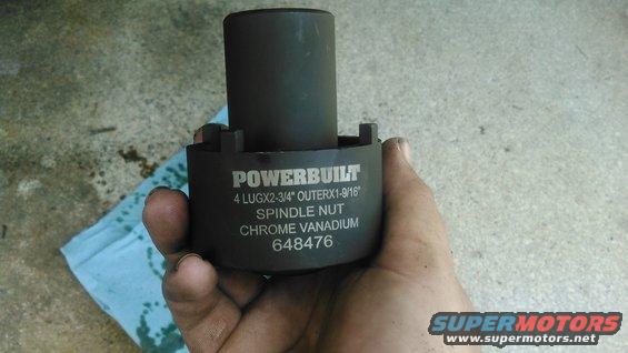 kimg0068.jpg to remove the hub you need to have a 4-point spindle nut tool. this is the cheapest one i could find.

i am not sure if the 4-point spindle socket for the front axle will work