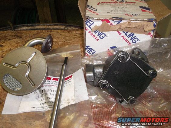 Oil pump (Mellings M-57B) / shaft and screen all came from Doug  at Precision Oil Pumps