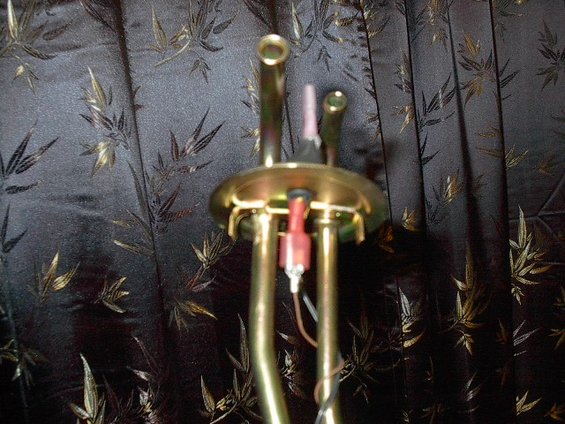 Fuel pump sender unit with brass float and red connector