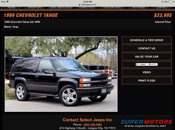 Black 1999 Chevrolet Tahoe 2dr 4WD parked outside
