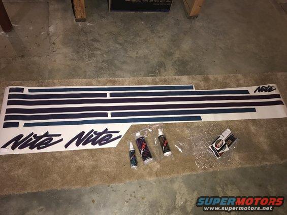 Nite decal set with bottles and stickers