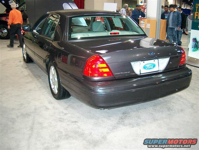 2001 Ford Crown Victoria rear view at an auto show