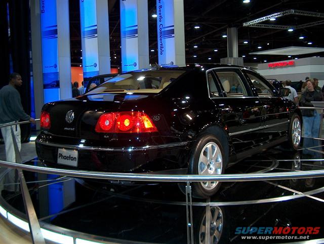 Black Volkswagen Phaeton on display at an auto show