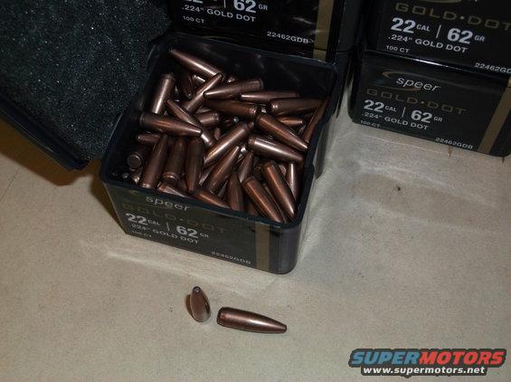 Box of Speer Gold Dot 224 caliber 62 grain bullets