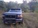 1996 Ford Bronco - A dark blue Ford F-150 pickup truck is seen from the front in an outdoor setting.
