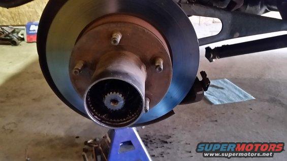After getting the front of the truck securely on jack stands, the first thing to do is to remove the hub. 