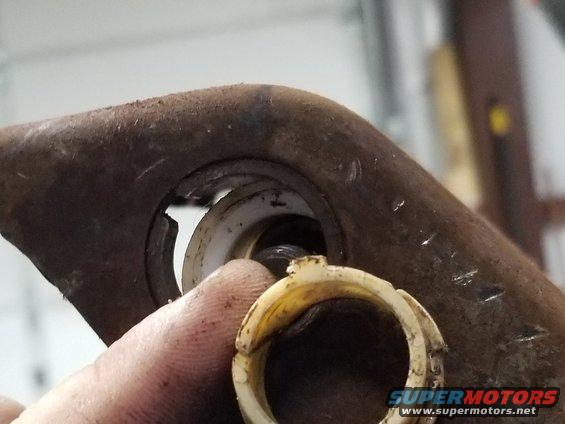 20180424_pedal9.jpg Fortunately, this one hasn't worn into the steel box yet, so all it needs is a replacement (tight) bushing.  New replacement bushing kits ([url=https://www.amazon.com/dp/B000O0NQTI/]F3TZ-2C342-A[/url]) are available, but they're not as tight as I want, and I'd have to order one (or some) and wait.

So I'll make one from [url=https://www.amazon.com/dp/B00CPRELXI/]Teflon[/url], like I did for my pickup truck a few years ago...

[url=https://www.supermotors.net/registry/media/1040130][img]https://www.supermotors.net/getfile/1040130/thumbnail/52clutch1.jpg[/img][/url]