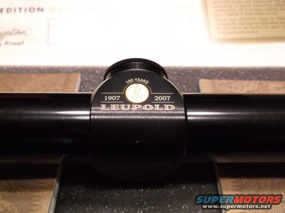 Black Leupold scope with 100 Years 1907-2007 marking, in box