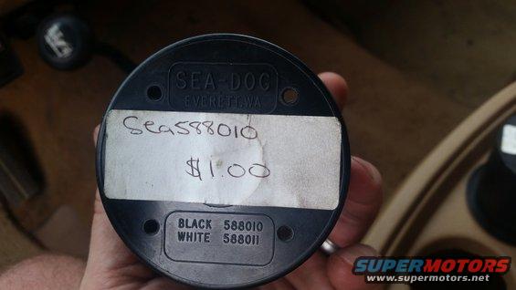 Black Sea-Dog cup holder part with handwritten label and price