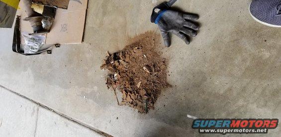 all the rust that came out after I removed the outer quarter skin. Pass side