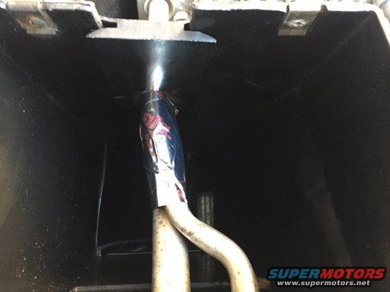 Automotive AC duct with silver tape and metal pipes