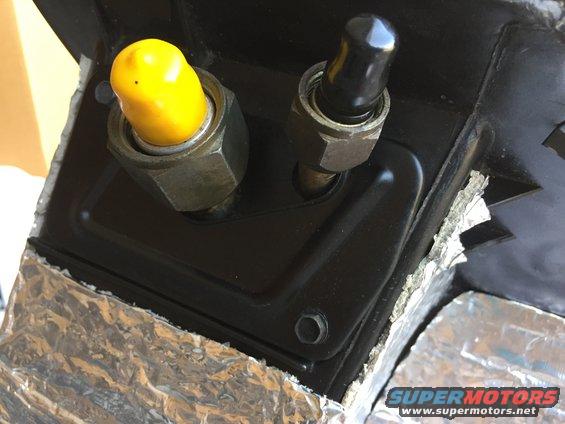 AC and heating part with yellow and black caps