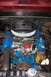 1968 Ford F-100 - Engine bay of a 1968 Ford F-100 shows blue valve covers and a chrome air cleaner assembly.