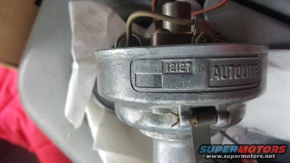 Autolite distributor with part number 12127 and date code 9012