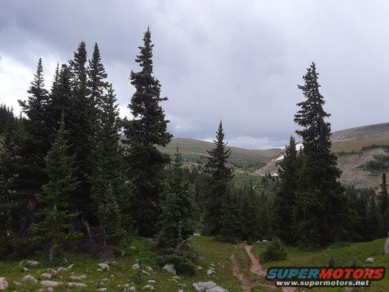 1.05 miles down the trail. Van is visible in the far distance.