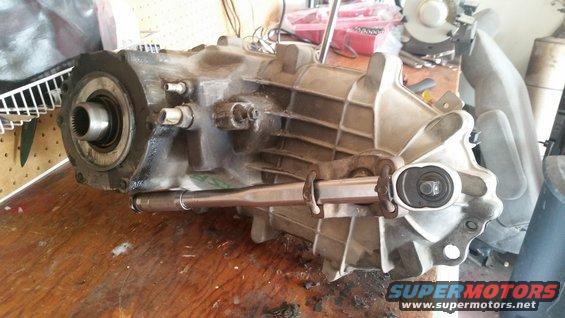 transmission assembly with a socket wrench attached to a bolt