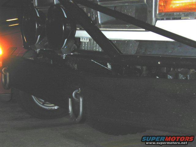 Black Ford Bronco rear bumper with tow hooks and amber taillight