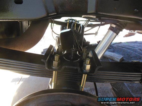 stock leaf packs with an add a leaf,new spring bolts. bilstien 5100 in the background. all painted and installed!