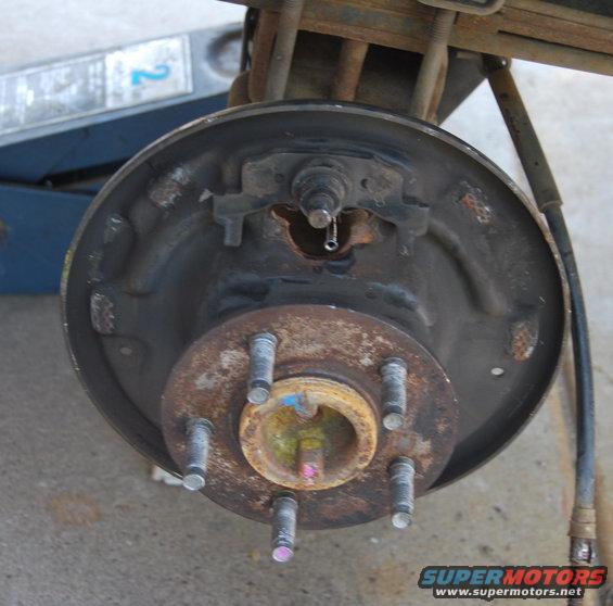 right rear stripped to drum backing plate