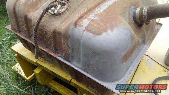 While the fuel tank was out I decided to sandblast it so I could paint it while it was out.
