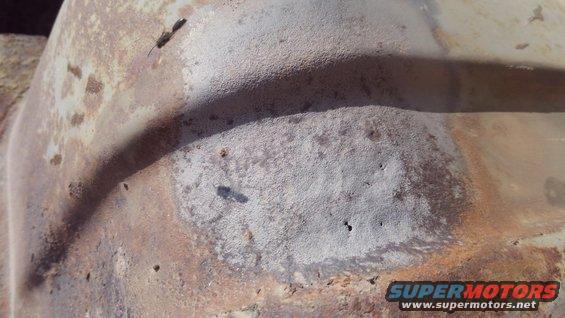 Shortly after starting on the bottom I found more holes in the tank. I decided that the to the fact they are on the very bottom and where the tank rest on the skid place that I would just replace the fuel tank with a new one.