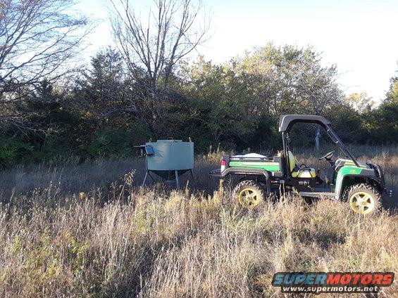 Loading the feeder with corn