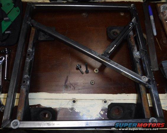 Adding some inner tubing (!), both for added strength and to align with bolt holes on the Bronco rails.