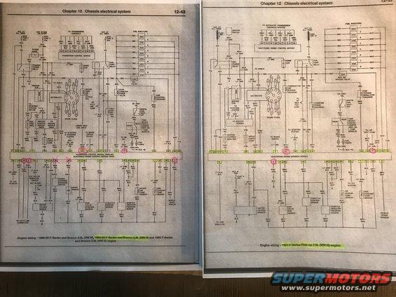 Wiring diagram for 1990-92 Ford F-Series and Bronco 5.0L engines