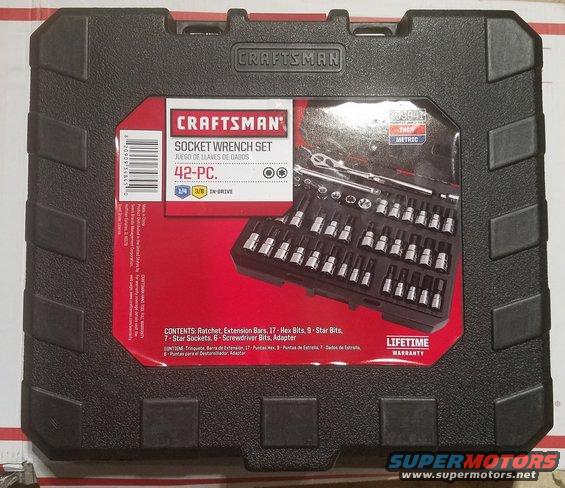 Craftsman 42-piece socket wrench set in black plastic case