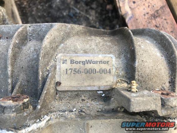 Close-up of a BorgWarner transfer case part with part number 1756-000-004