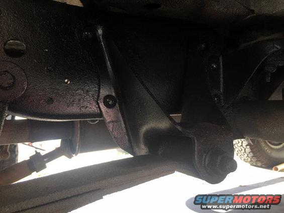 1978 Ford Bronco undercarriage showing leaf spring and frame components