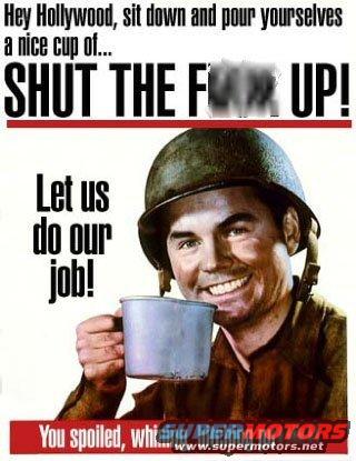 Meme with text about Hollywood and a man in a helmet holding a cup