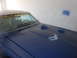 1967 Pontiac GTO - The hood scoop is a prominent feature on this blue 1967 Pontiac GTO.