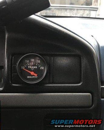 Transmission temperature gauge in a vehicle interior