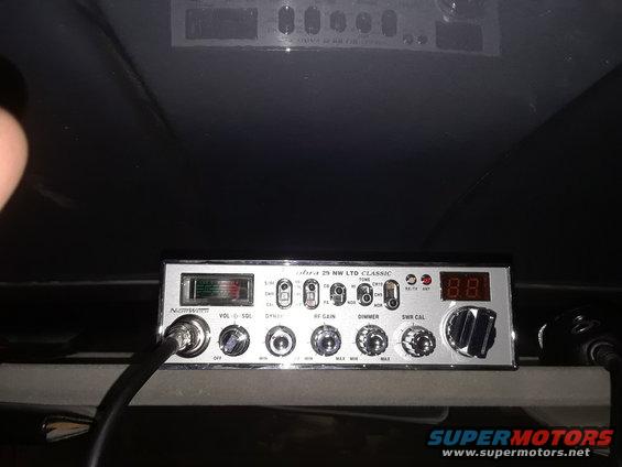 CB radio with analog meter and digital display