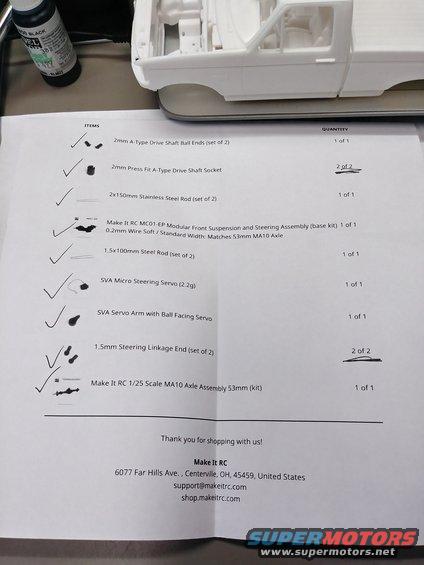 Make It RC parts list.