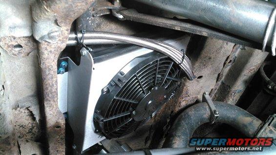 Transmission cooler fan mounted to a chassis