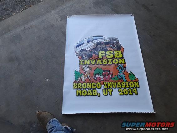 Poster for Bronco Invasion Moab, UT 2019 event with graphic of lifted Bronco