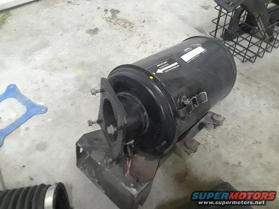 Black air cleaner assembly with label