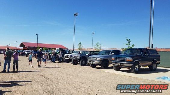 Dark blue 1992 Ford Bronco parked in a lot with other vehicles
