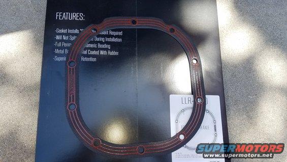 Differential gasket with "FEATURES:" text and "LLR-00" part number visible on packaging