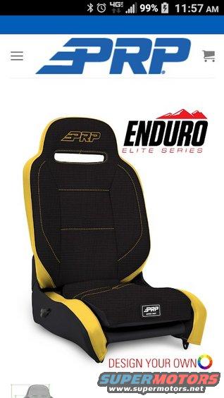 Black and yellow PRP Enduro Elite Series car seat with yellow stitching