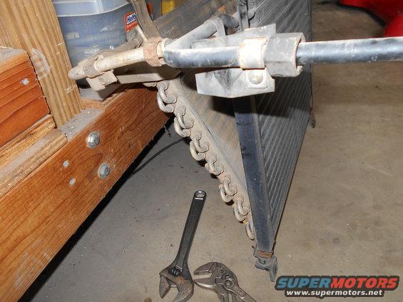 Radiator with hoses and adjustable wrenches