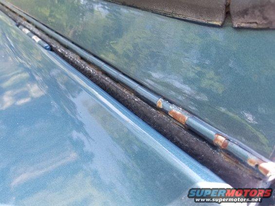 Bedliner is visible at the top of the firewall, between the hood & w/s frame. The window gaskets are shot, but so are the few other body seals that are installed. There's a box full of new seals.