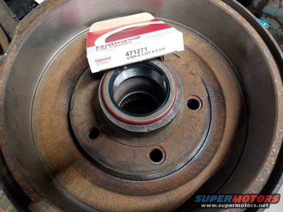 20190717_150854.jpg After some research & a few trips to parts stores, I tracked down a seal that fits this odd hub.

IF THE IMAGE IS TOO SMALL, click it.