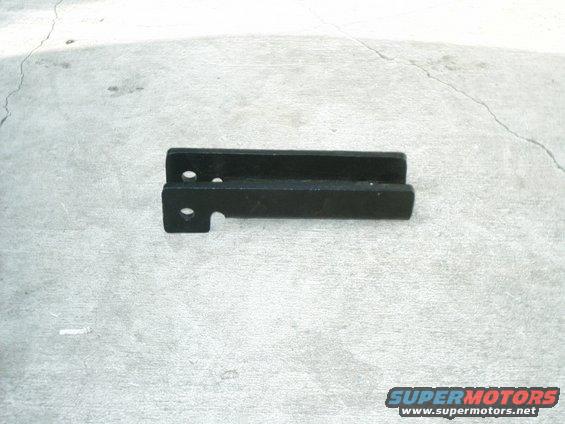Black metal bracket with two holes and a cutout